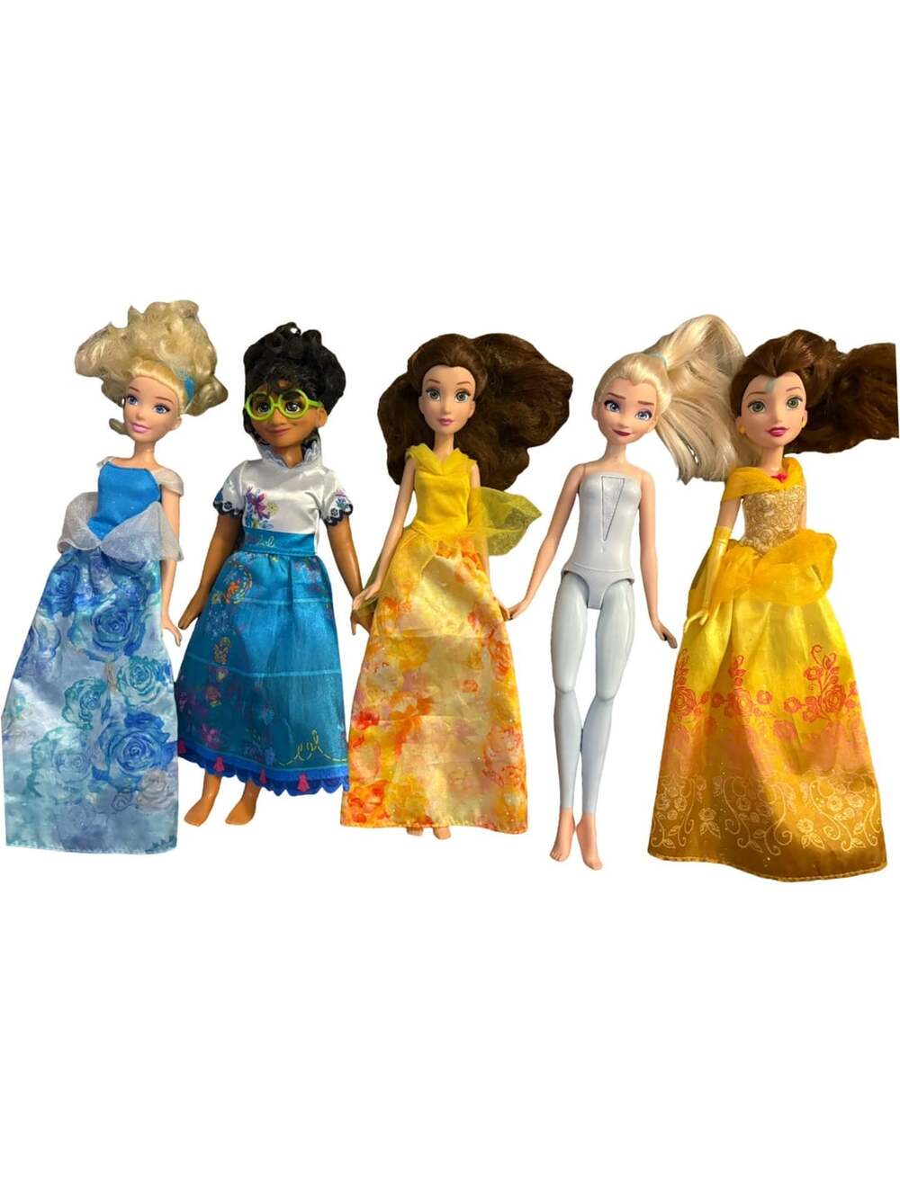 Disney Princess and Frozen Doll Lot of 5 - Cinderella Mirabel Belle Elsa - Lot A